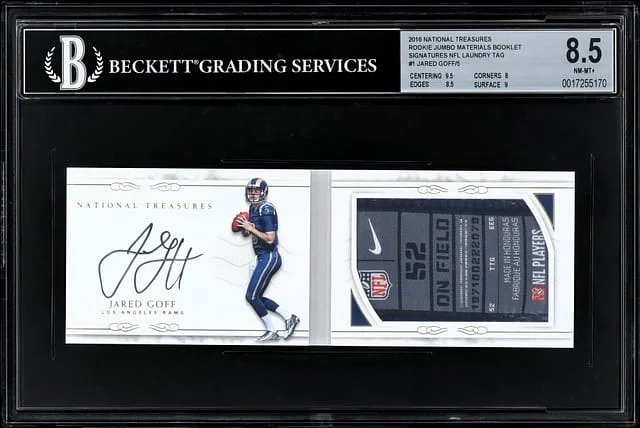 2016 Panini National Treasures Jumbo Materials Booklet Signatures NFL Laundry #no-number card image