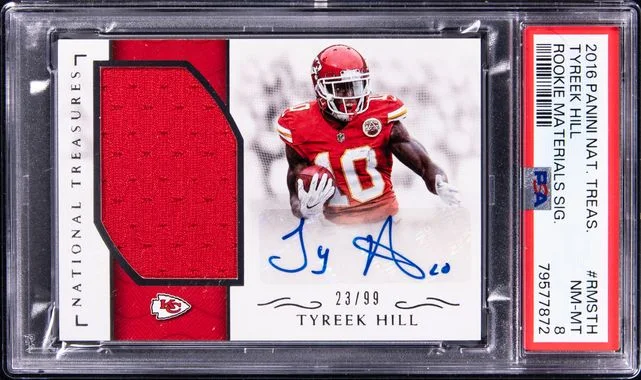 2016 Panini National Treasures Materials Signatures Rmsth Tyreek Hill #no-number card image