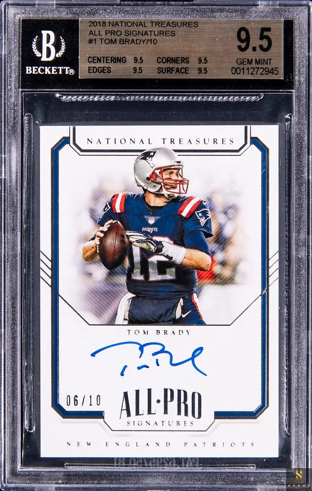 2016 Panini National Treasures Tom Brady All Pro Signatures #1 card image