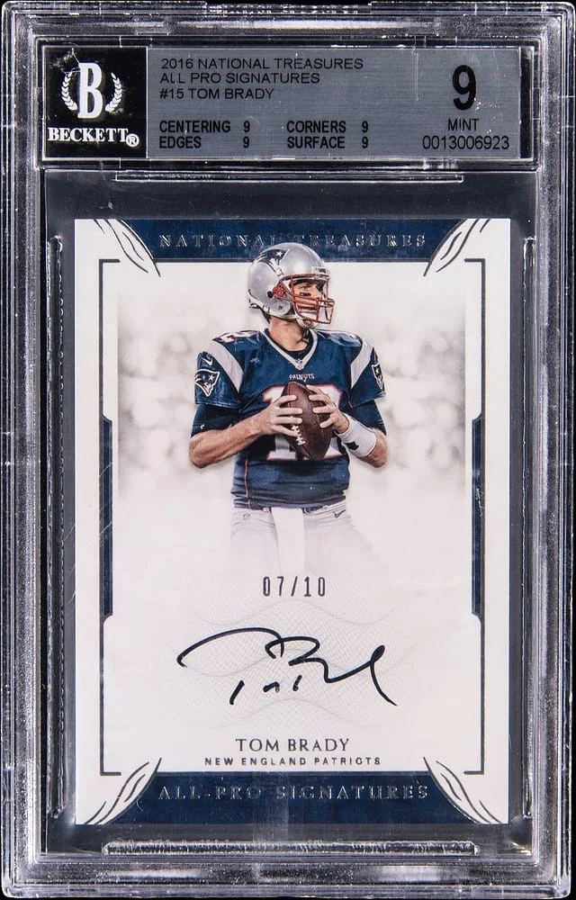 2016 Panini National Treasures Tom Brady All Pro Signatures #15 card image