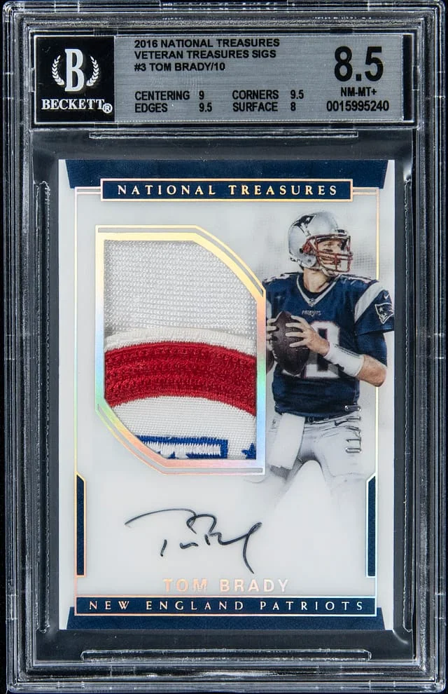 2016 Panini National Treasures Tom Brady Veteran Treasures Signatures #3 card image