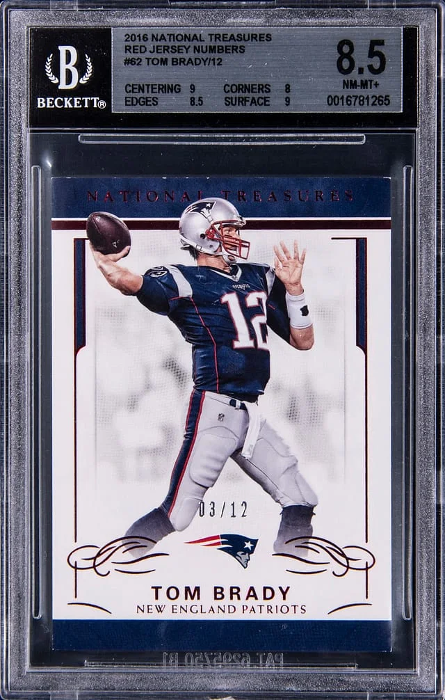 2016 Panini National Treasures Tom Brady Red Jersey Numbers #63 card image