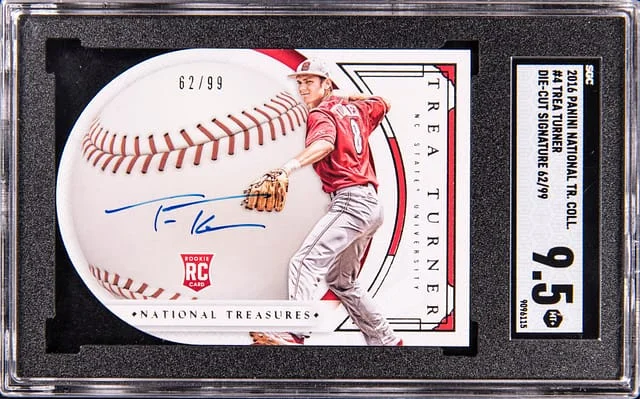 2016 Panini National Treasures Trea Turner Collection Die-Cut Signature #4 card image