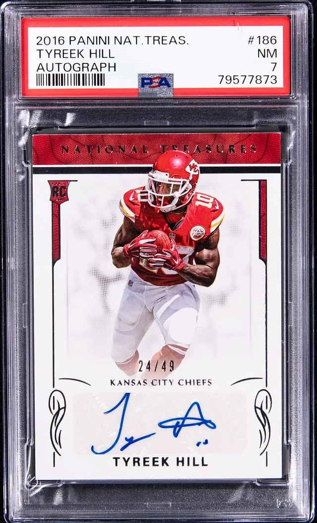 2016 Panini National Treasures Tyreek Hill Autograph #186 card image