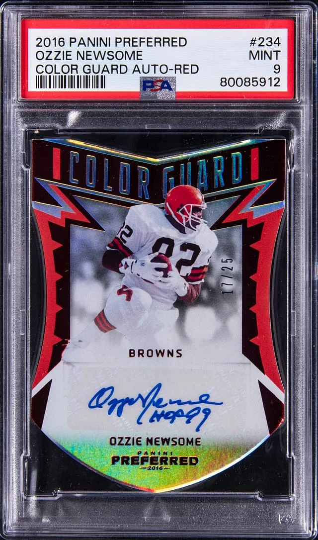 2016 Panini Ozzie Newsome Preferred Color Guard Autograph Red #234 card image