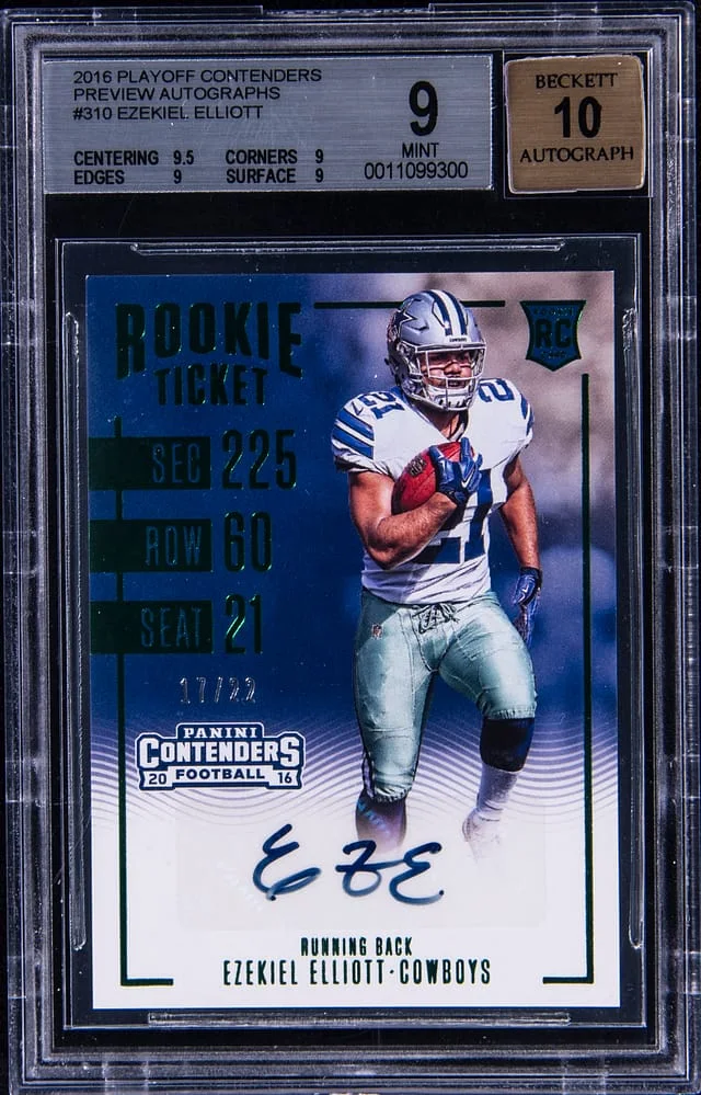 2016 Panini Playoff Ezekiel Elliott Contenders Preview Autograph #310 card image