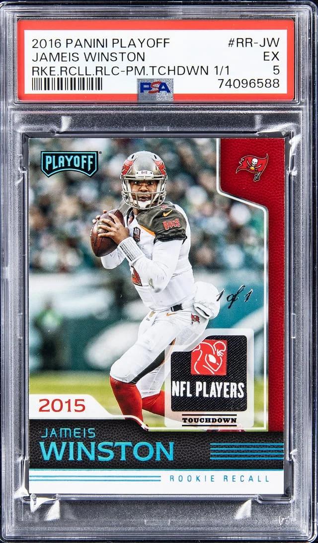2016 Panini Playoff Jameis Winston Recall Relic Prime Touchdown #RR-JW card image