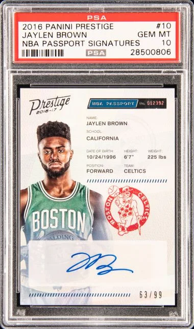 2016 Panini Prestige Jaylen Brown NBA Passport Signatures #10 card image