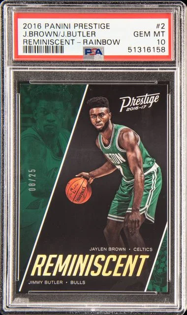 2016 Panini Prestige Jaylen Brown/Jimmy Butler Reminiscent Rainbow #2 card image
