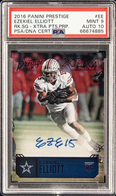 2016 Panini Prestige Signatures Xtra Points Purple Ee Ezekiel Elliott #no-number card image