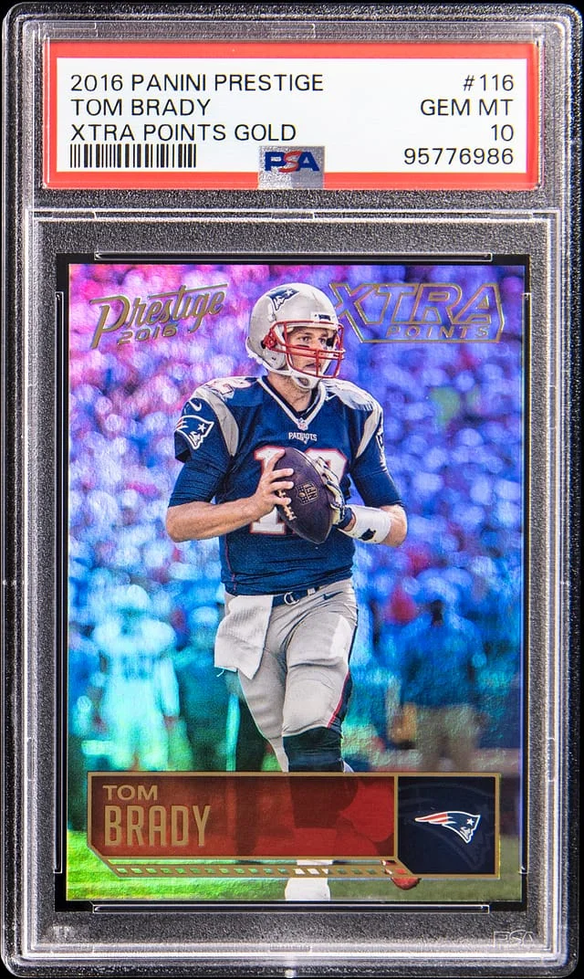 2016 Panini Prestige Tom Brady Xtra Points Gold #116 card image