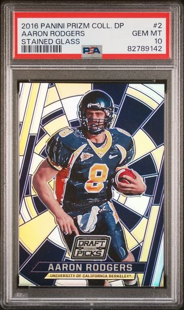 2016 Panini Prizm Aaron Rodgers Collegiate Draft Picks Stained Glass #2 card image