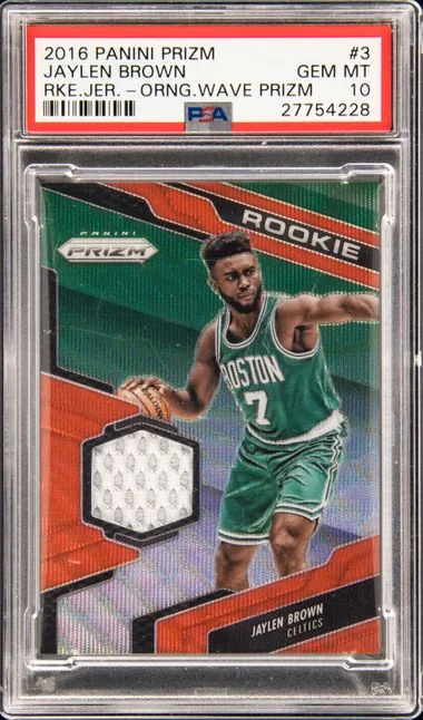 2016 Panini Prizm Jaylen Brown Jersey Orange Wave Prizm #3 card image