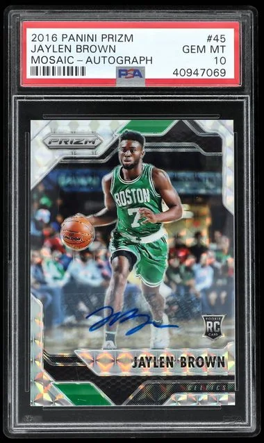 2016 Panini Prizm Jaylen Brown Mosaic Red #45 card image