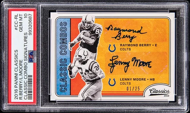 2016 Panini Raymond Berry / Lenny Moore Classics Classic Combo Signatures #CC-RL card image