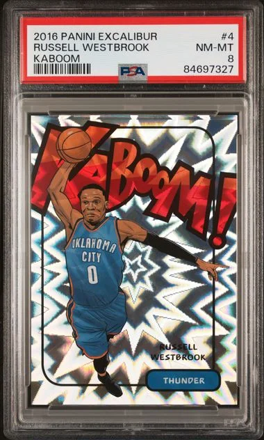2016 Panini Russell Westbrook Excalibur Kaboom #4 card image