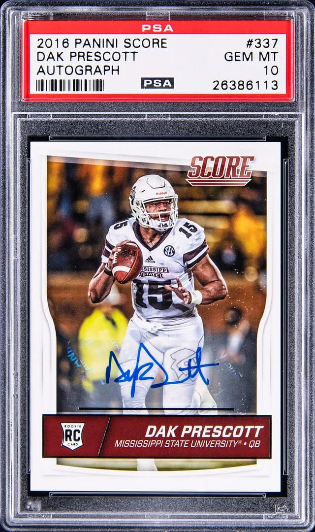 2016 Panini Score Dak Prescott Autograph #337 card image