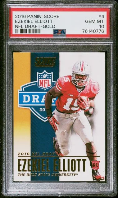 2016 Panini Score Ezekiel Elliott NFL Draft Gold #4 card image