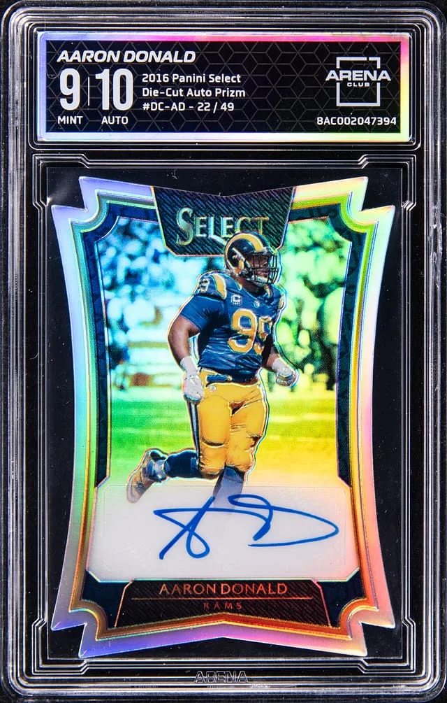 2016 Panini Select Aaron Donald Die-Cut Autograph Prizm #DC-AD card image