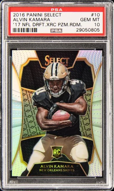 2016 Panini Select Alvin Kamara 17 NFL Draft XRC Prizm Redemption #10 card image