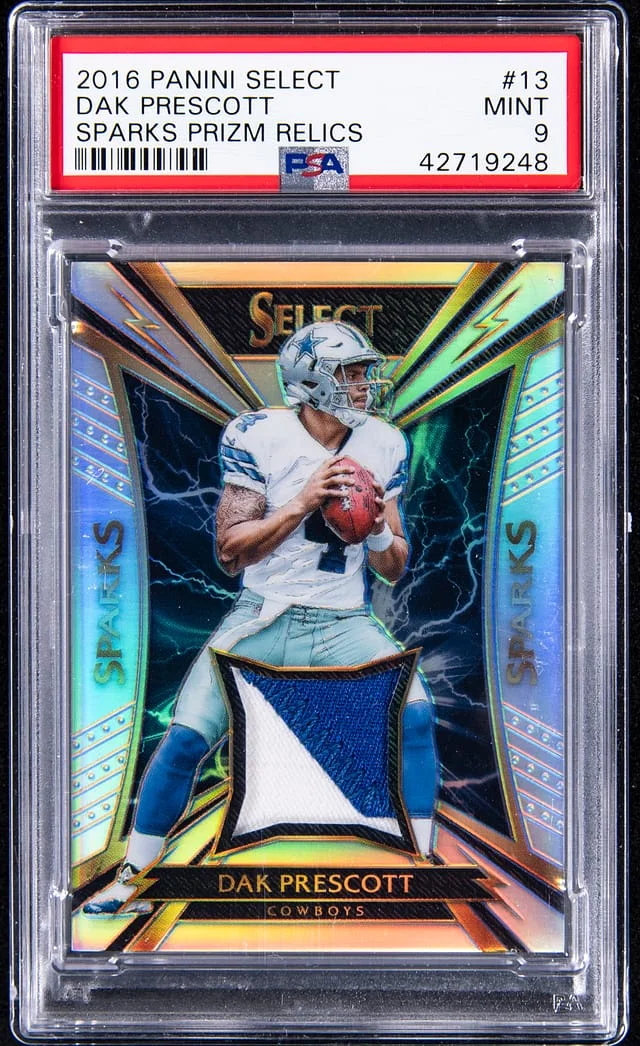 2016 Panini Select Dak Prescott Sparks Prizm Relics #13 card image