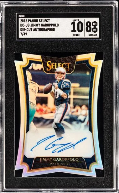 2016 Panini Select Dc-Jg Jimmy Garoppolo Die-Cut Autographed #7/49 card image