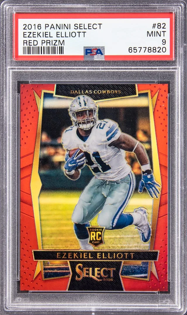2016 Panini Select Ezekiel Elliott Red Prizm #82 card image