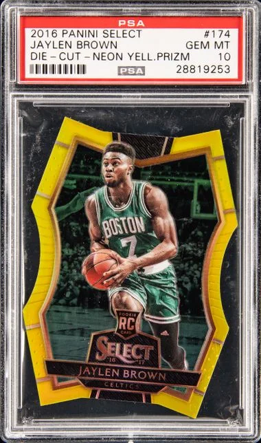 2016 Panini Select Jaylen Brown Die-Cut Tie-Dye Prizm #174 card image