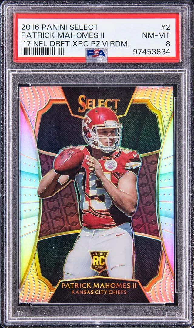 2016 Panini Select Patrick Mahomes 17 NFL Draft XRC Prizm Redemption #2 card image