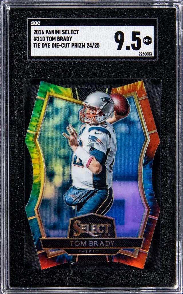 2016 Panini Select Tom Brady Tie-Dye Prizm Die-Cut #110 card image