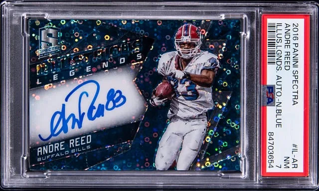 2016 Panini Spectra Andre Reed Illustrious Legends Autograph Neon Blue #IL-AR card image