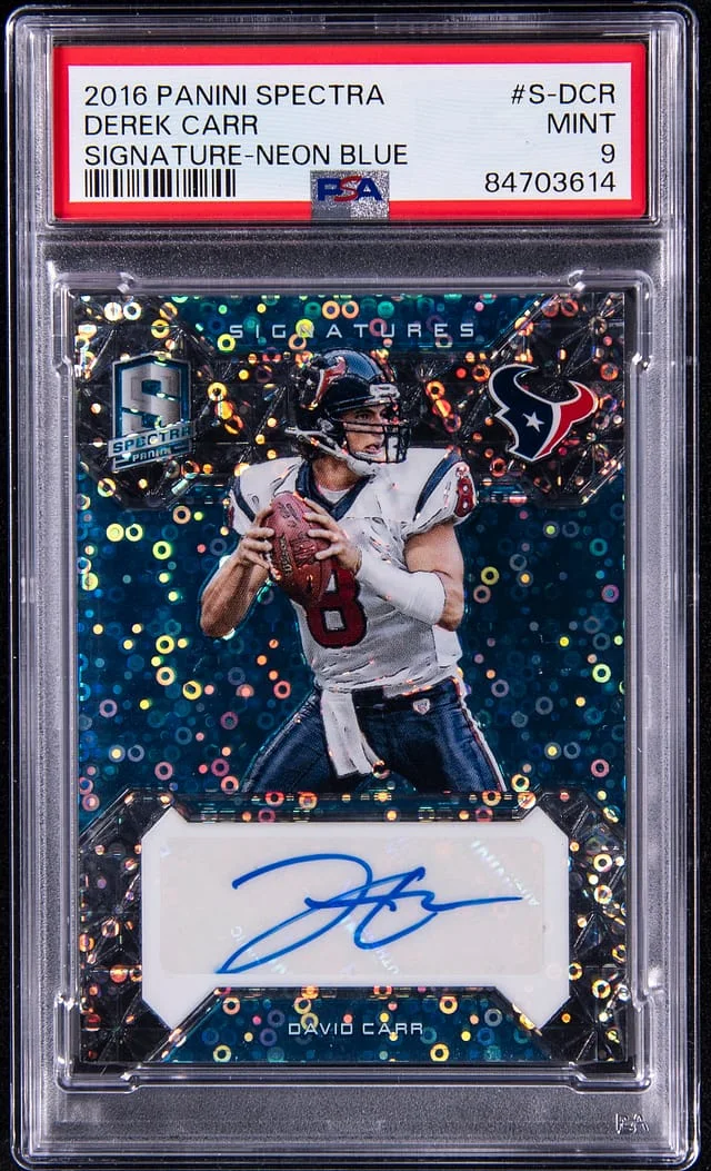 2016 Panini Spectra David Carr Signature Neon Blue #S-DCR card image