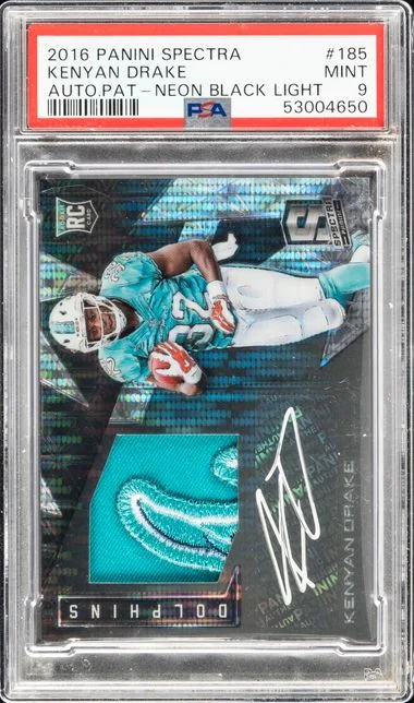 2016 Panini Spectra Kenyan Drake Autograph Patch-Neon Black Light #185 card image