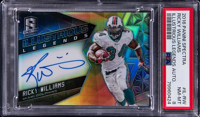 2016 Panini Spectra Ricky Williams Illustrious Legends Autograph #IL-RW card image