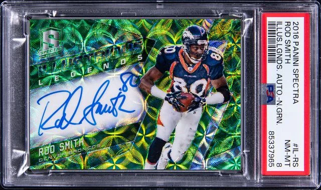 2016 Panini Spectra Rod Smith Illustrious Legends Autographs Neon Green #IL-RS card image