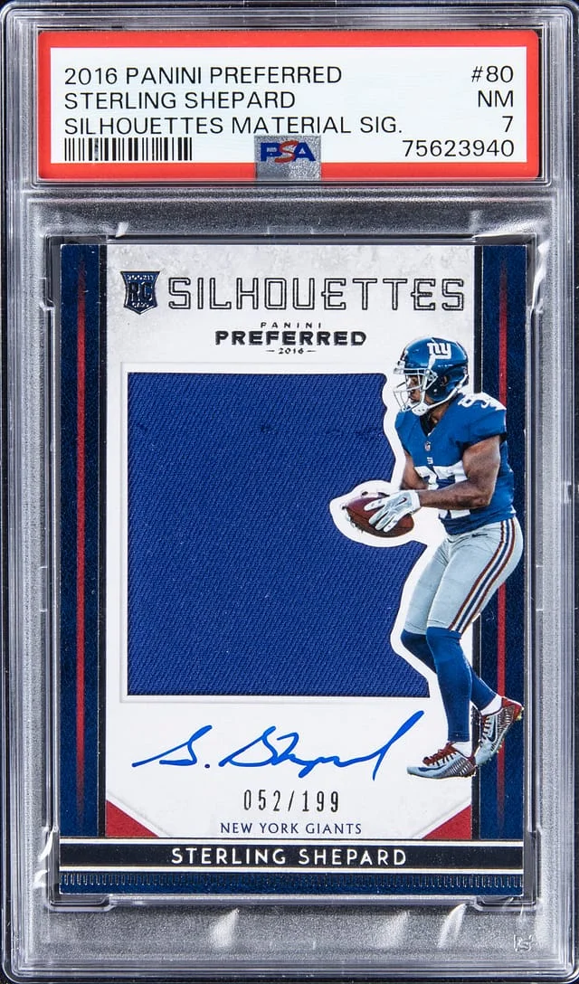 2016 Panini Sterling Shepard Preferred Silhouettes Material Signature #80 card image