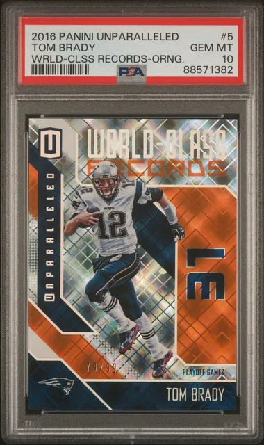 2016 Panini Tom Brady Unparalleled World-Class Records Orange #5 card image