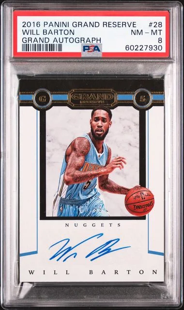 2016 Panini Will Barton Grand Reserve Grand Autograph #28 card image