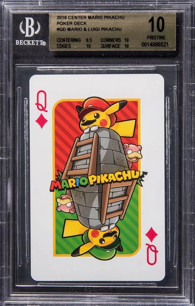 2016 Pokemon Center Mario Pikachu Poker Deck Mario & Luigi Pikachu #QD card image