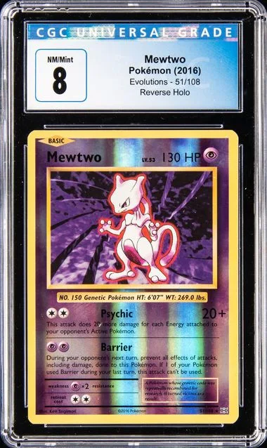 2016 Pokemon Evolutions Reverse Holo Mewtwo #51 card image