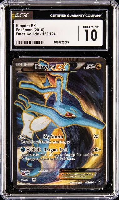 2016 Pokemon Fates Collide Full Art Ultra Rare Holofoil Kingdra Ex #122 card image
