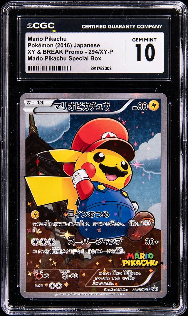2016 Pokemon Japanese X & Y Break Promos Mario Pikachu Special Box Mario Pikachu #294 card image