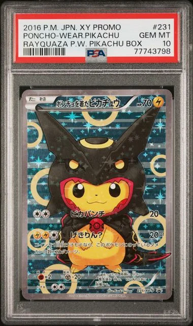 2016 Pokemon Japanese XY Black Star Promo Rayquaza Poncho-Wearing Pikachu Box Poncho-Wearing Pikachu #231 card image