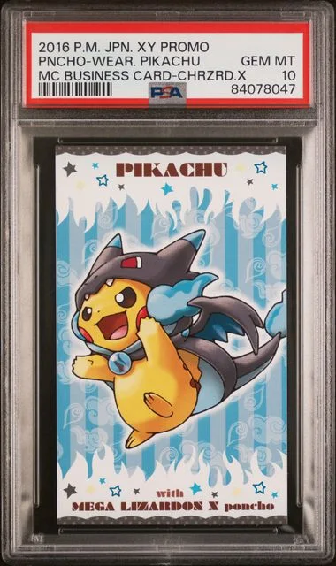 2016 Pokemon Japanese XY Promo Mega Campaign Business Card-Charizard Poncho-Wearing Pikachu #X card image
