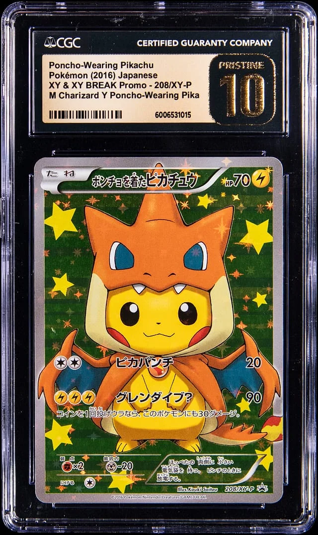 2016 Pokemon Japanese XY & XY BREAK Promo M Charizard Y Poncho-Wearing Pikachu Poncho-Wearing Pikachu #208-XY-P card image