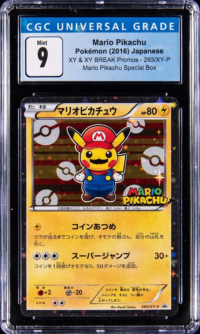 2016 Pokemon Japanese XY & XY Break Promos Mario Pikachu Special Box Mario Pikachu #293 card image