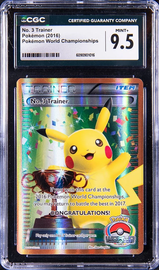 2016 Pokemon World Championships No. Trainer Pikachu Trophy #3 card image
