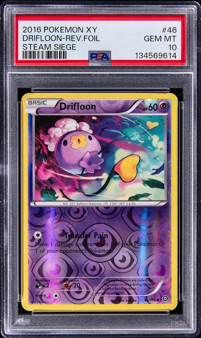 2016 Pokemon X & Y Steam Siege Reverse Holo Drifloon #46 card image