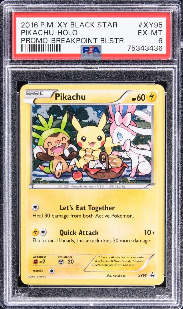 2016 Pokemon XY Black Star Holofoil Promo - Breakpoint BLSTR Pikachu #XY95 card image