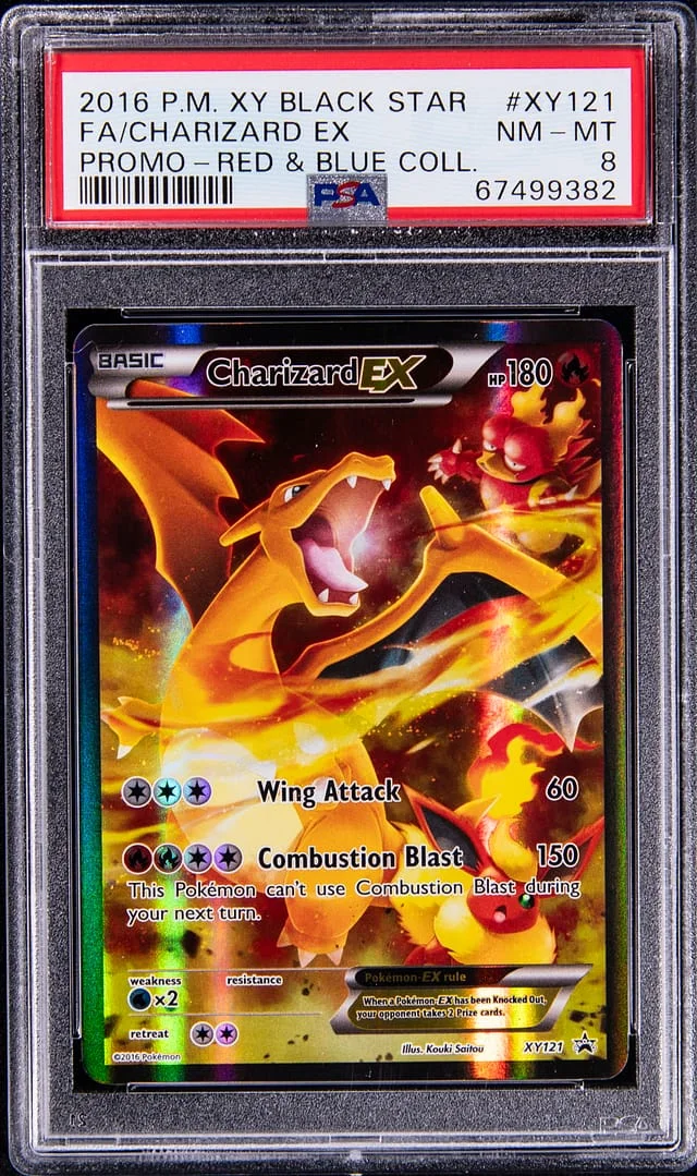 2016 Pokemon XY Black Star Promo Red & Blue Collection Full Art Holofoil Charizard EX #XY121 card image